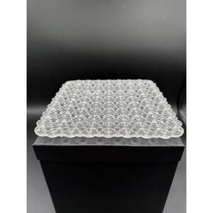 L.G. Wright Glass 7" Square Salad Plate – Daisy & Button – Clear ✨🍽️ Vintage